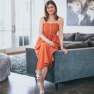 Pink Lily Burnt Orange Dress